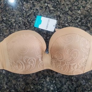 Delimira Beige Lace Strapless Bra 38c